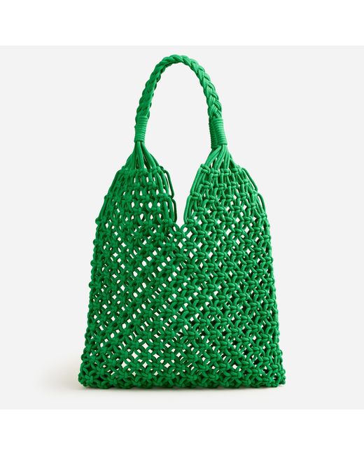 J.Crew Green Cadiz Hand-knotted Rope Tote