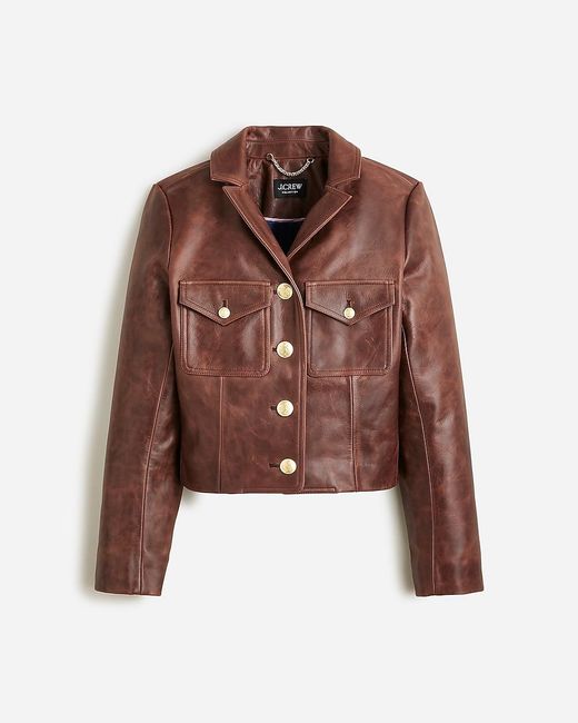 J.Crew Brown Collection Leather Lady Jacket