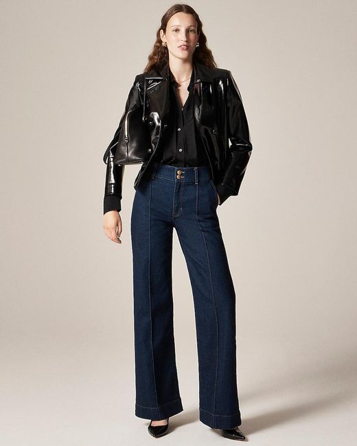 J.Crew Blue Denim Trouser Jean With Stacked Buttons