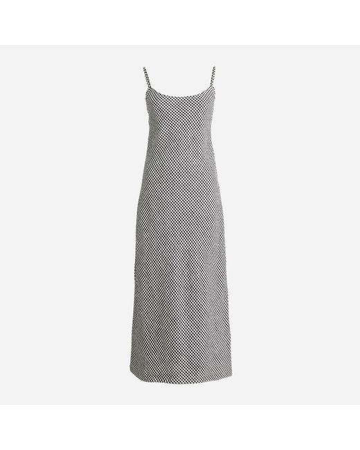 J.Crew Slip Dress In Blue Gingham Linen in Gray Lyst