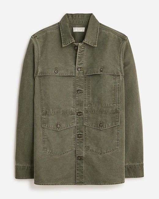 J.Crew Green Wallace & Barnes Pigment-Dyed Cotton Canvas Overshirt for men