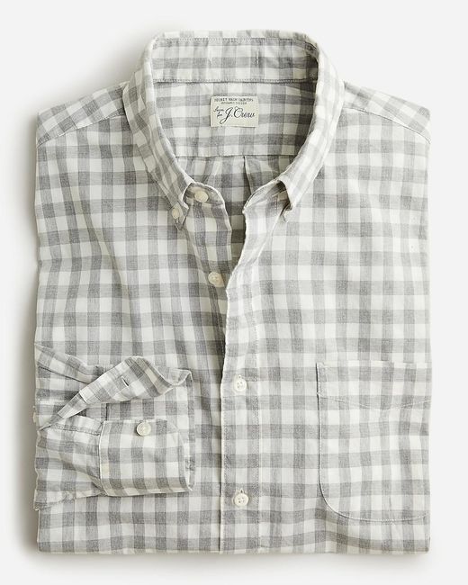 J.Crew Gray Slim Secret Wash Organic Cotton Poplin Shirt for men