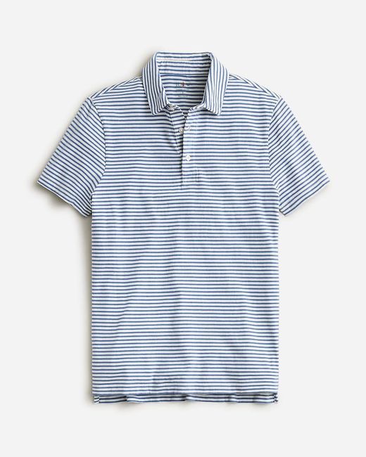 J.Crew Blue Slim Sueded Cotton Polo Shirt for men