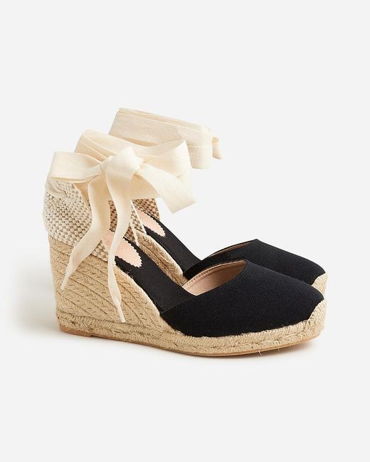 J.Crew Natural Made-In-Spain Lace-Up High-Heel Espadrilles