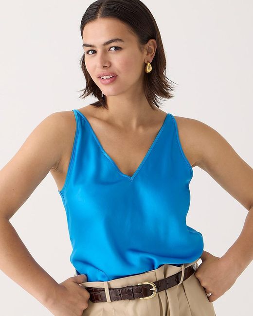 J.Crew Blue Carrie V-Neck Camisole