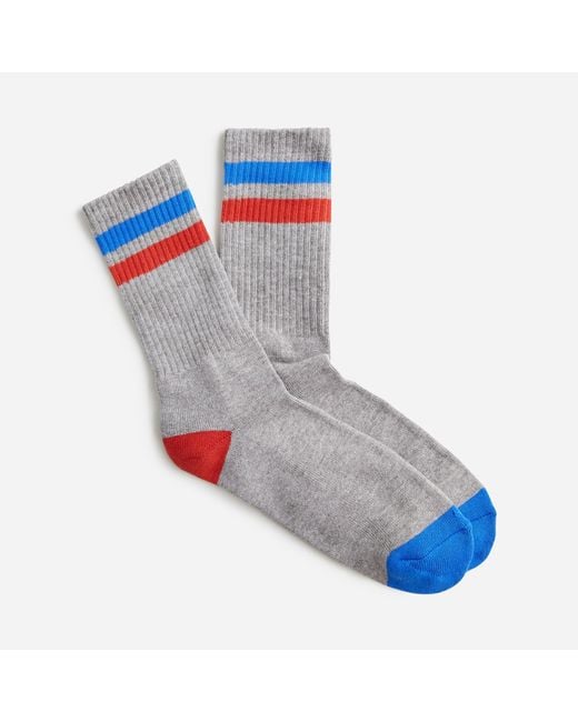 J.Crew Athletic Crew Socks In Gym Stripe in Blue for Men Lyst