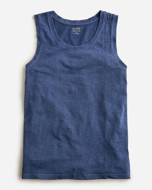 J.Crew Blue Tall Garment-Dyed Slub Cotton Tank Top for men