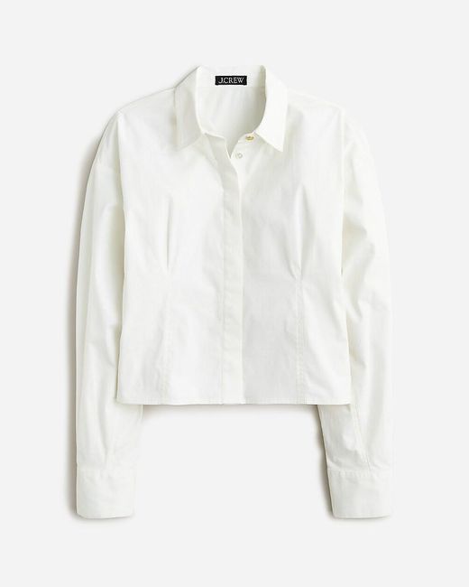 J.Crew White Fitted Button-Up Shirt