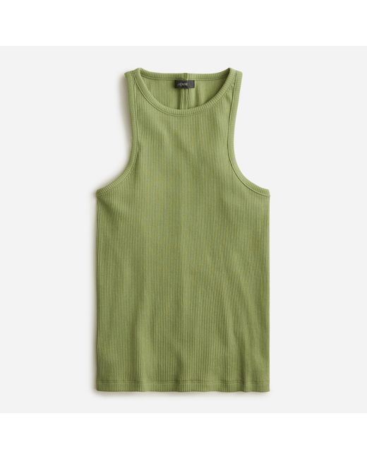 J.Crew Cotton New Favorite Tank In Vintage Rib in Green Lyst