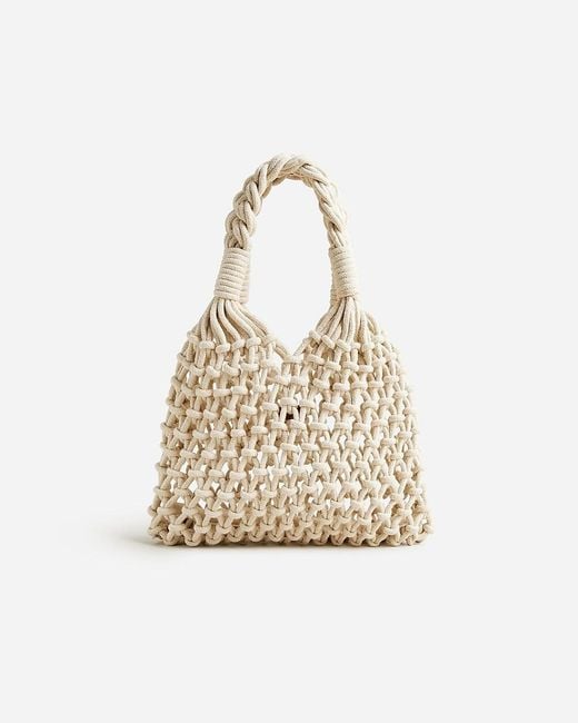 J.Crew Natural Small Cadiz Hand-Knotted Rope Tote