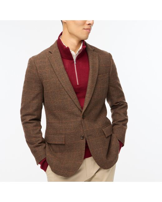 J.Crew Plaid Wool Blazer in Brown for Men | Lyst