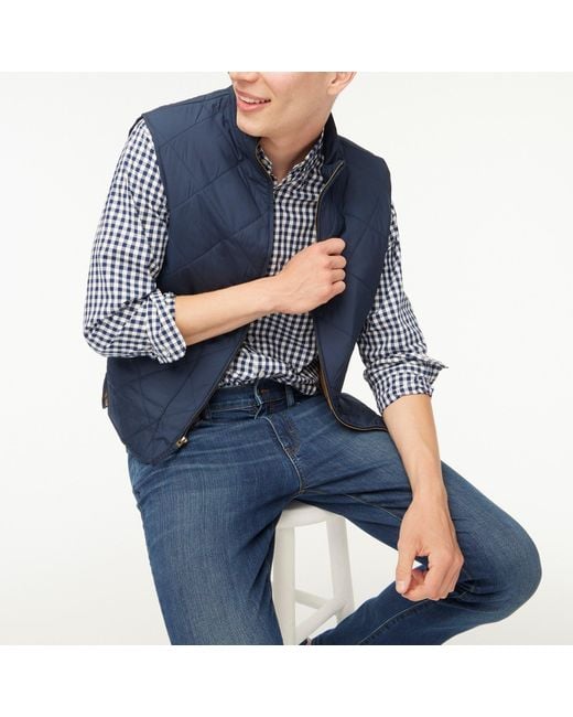 J.Crew Quilted Walker Vest in Blue for Men | Lyst