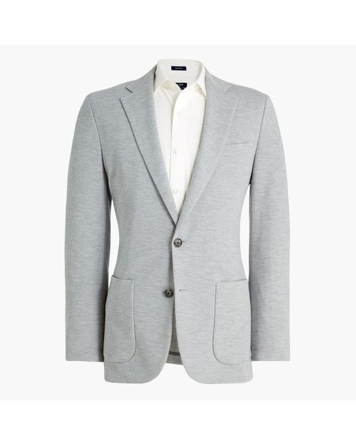 J.Crew Cotton Knit Blazer in Light Grey Melange (Gray) for Men Lyst