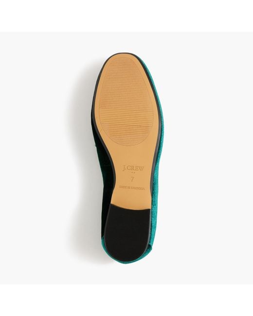 J.Crew Velvet Tassel Loafers in Green Lyst