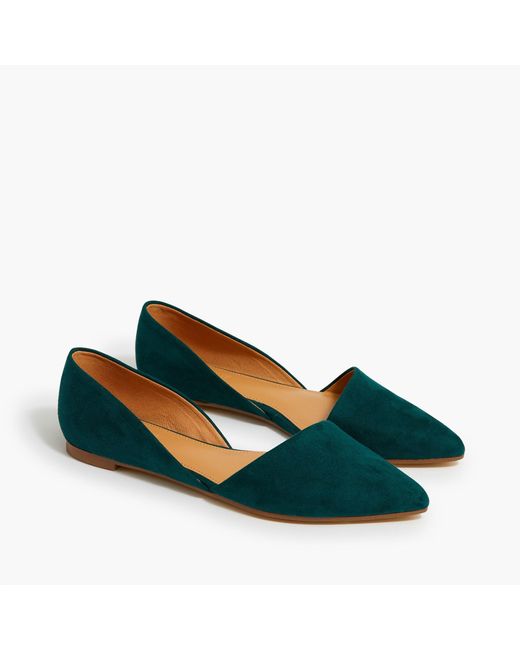 J.Crew Blue Zoe Sueded D'orsay Flats