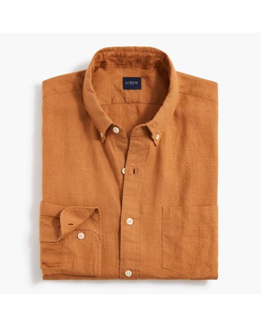 J.Crew Brown Classic Linen-blend Shirt for men