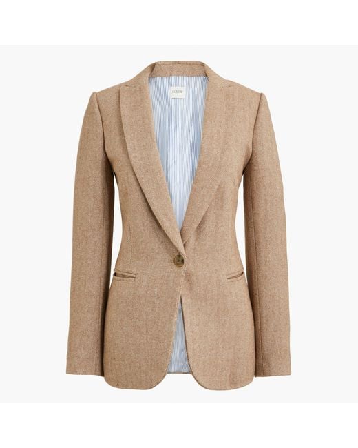 Jcrew Herringbone Wool Blend Holland Blazer In Brown Ivory Natural Lyst 4190