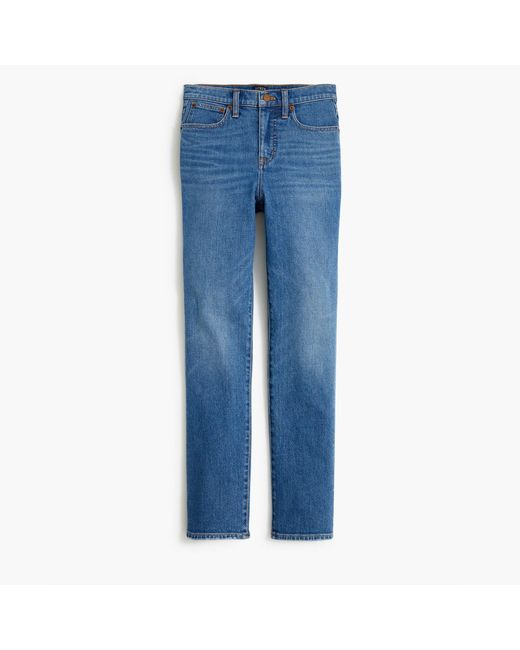 J.Crew Cotton Essential Straight Jean In All-day Stretch in Blue | Lyst