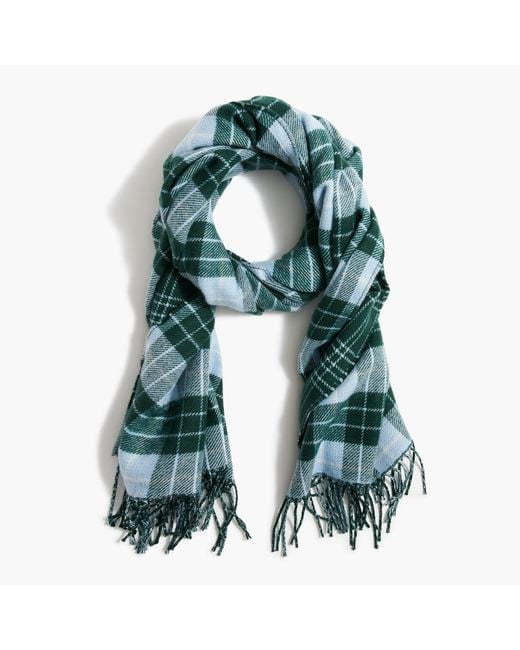 J.Crew Synthetic Large Reversible Check Scarf in Green Lyst
