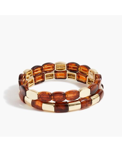 J.Crew Synthetic Tortoise Bracelets Set in Brown Lyst