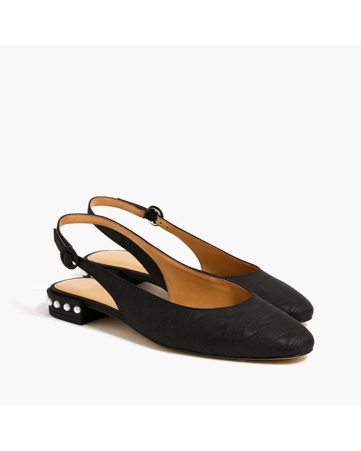 J.Crew Pearlheel Slingback Flats in Brown Lyst