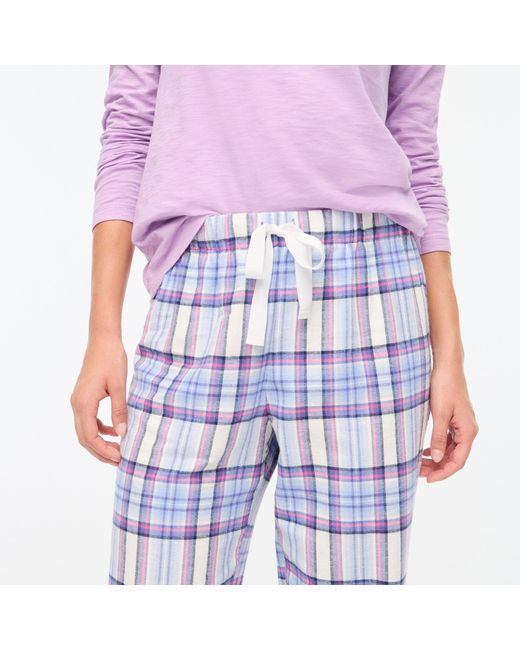 J.Crew Printed Flannel Pajama Pant in Blue Lyst