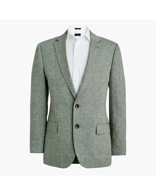 J.Crew Green Slim Thompson Suit Jacket In Linen for men