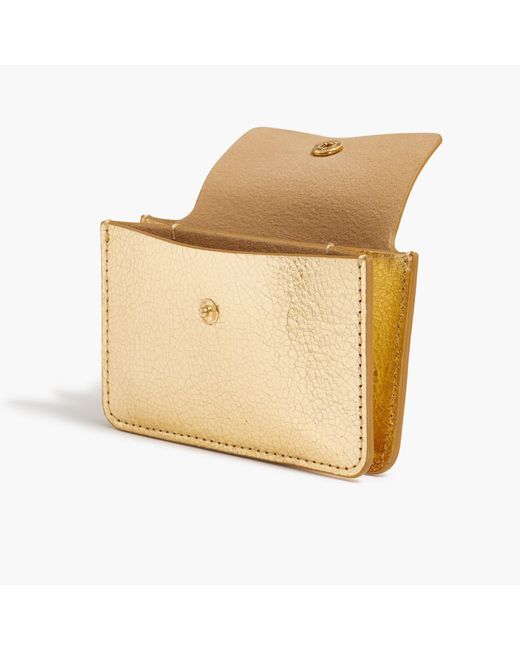 J.Crew Metallic Leather Accordion Wallet in Natural Lyst