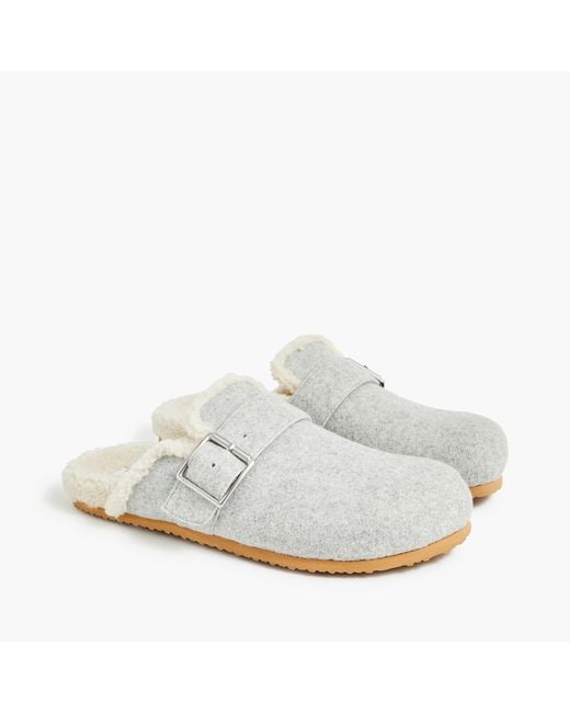 J.Crew Sherpalined Mule Slippers in White Lyst