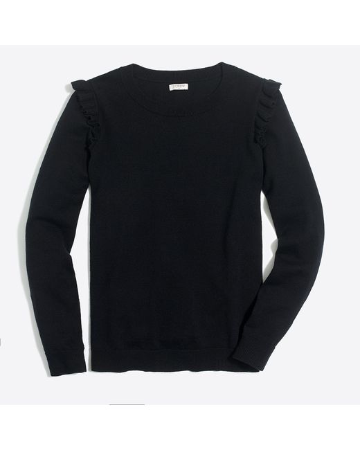 J.Crew Ruffle-shoulder Sweater in Black 