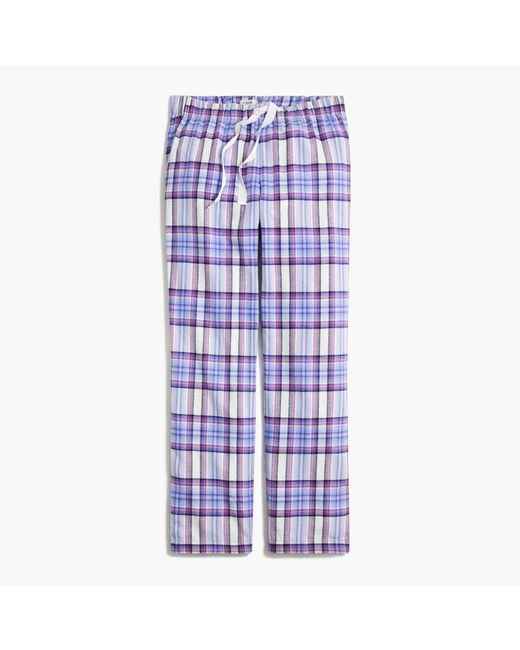 J.Crew Printed Flannel Pajama Pant in Blue Lyst
