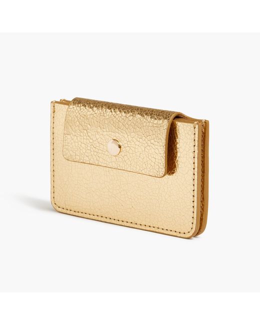 J.Crew Metallic Leather Accordion Wallet in Natural Lyst
