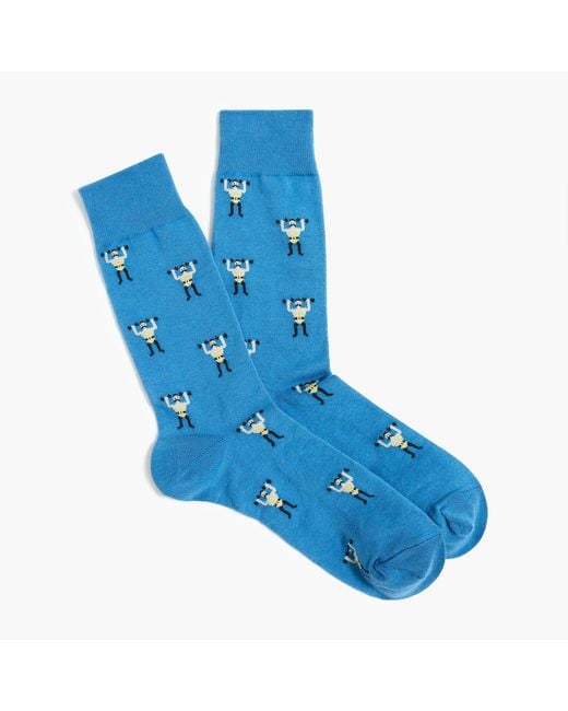 J.Crew Muscle Man Socks in Blue for Men | Lyst