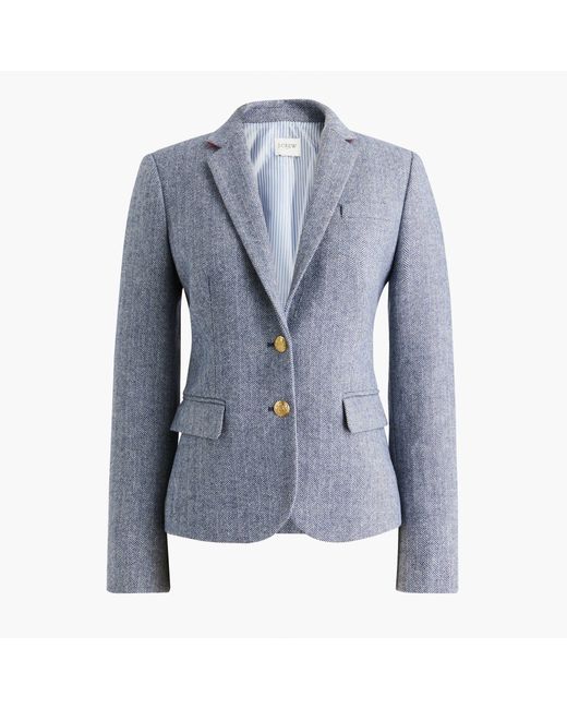 J.Crew Herringbone Woolblend Schoolboy Blazer in Blue Lyst