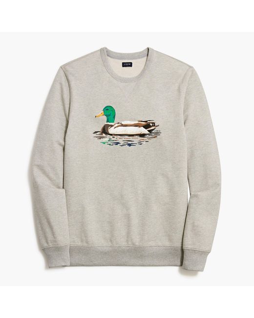 J.Crew Gray Duck Crewneck Sweatshirt for men