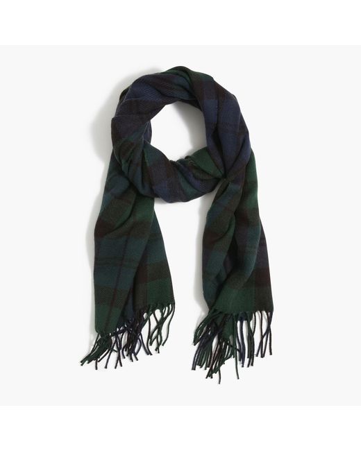 J.Crew Black Watch Plaid Scarf for Men Lyst