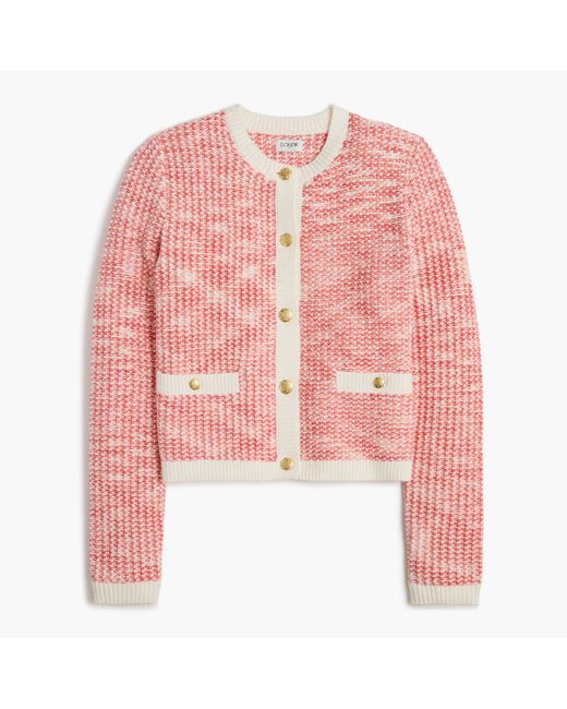 J.Crew Pink Popcorn-stitch Lady Jacket Cardigan Sweater
