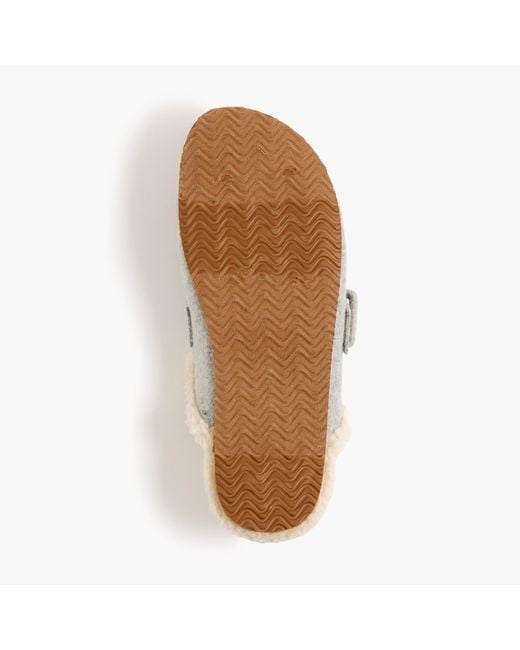 J.Crew Sherpalined Clog Slippers in Gray Lyst