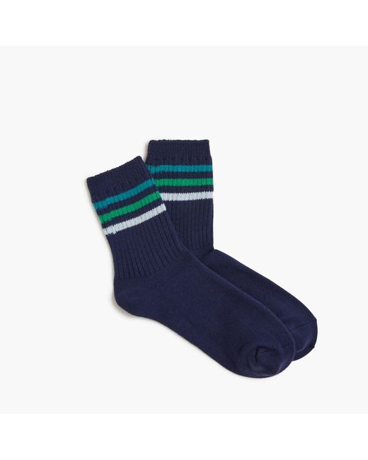 J.Crew Striped Socks in Blue Lyst
