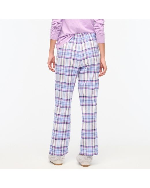 J.Crew Printed Flannel Pajama Pant in Blue Lyst