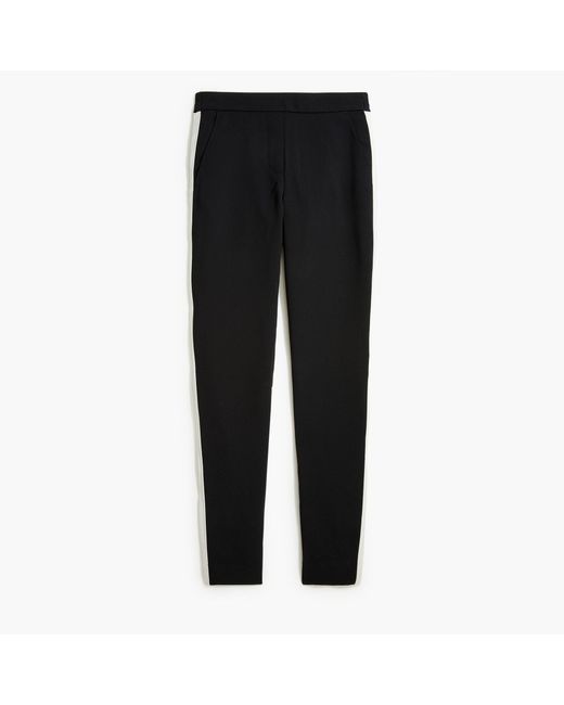 J.Crew Jamie Tuxedo Stripe Pant With Elastic Waist in Black Lyst