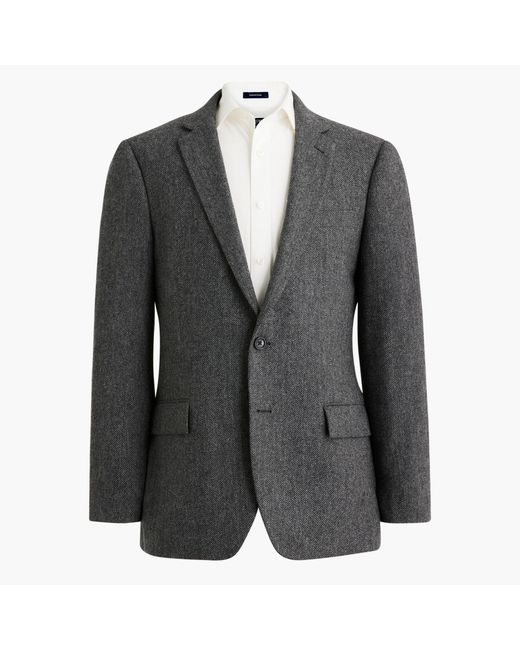 J.Crew Black Slim Thompson Herringbone Suit Jacket for men