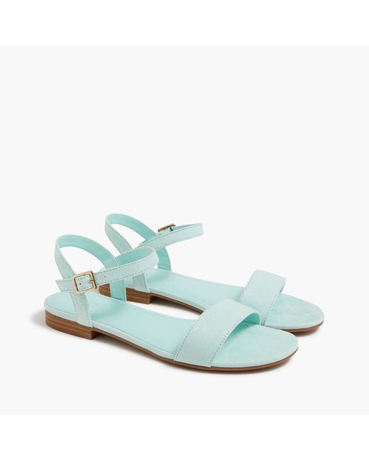 J.Crew Sueded Ankle-strap Sandals in Blue | Lyst