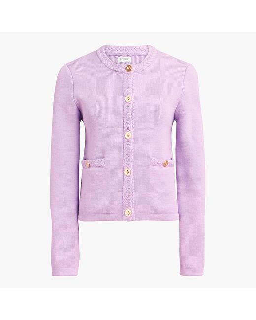 J.Crew Purple Cotton Lady Jacket Cardigan Sweater