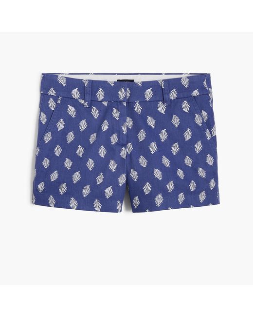 J.Crew Blue 3.5" Floral Classic Chino Short