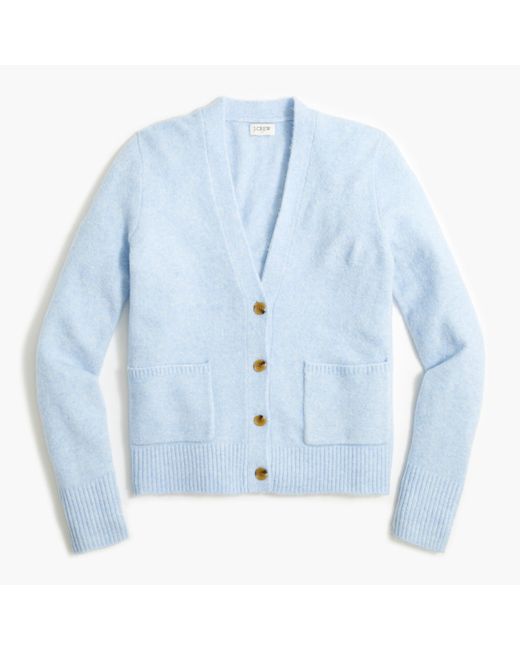 J.Crew Blue V-neck Cardigan Sweater In Extra-soft Yarn
