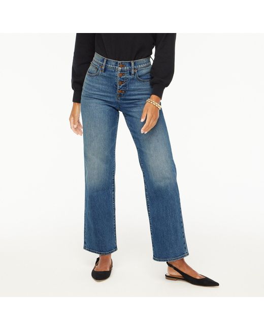 J.Crew Wideleg Fulllength Jean In Allday Stretch in Blue Lyst