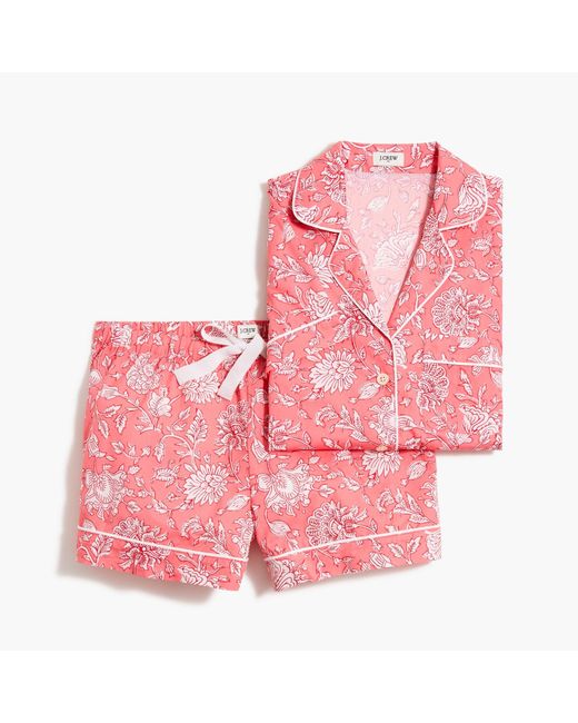 J.Crew Pink Cotton Short Pajama Set
