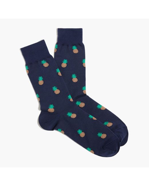 J.Crew Pineapple Socks in Blue for Men Lyst