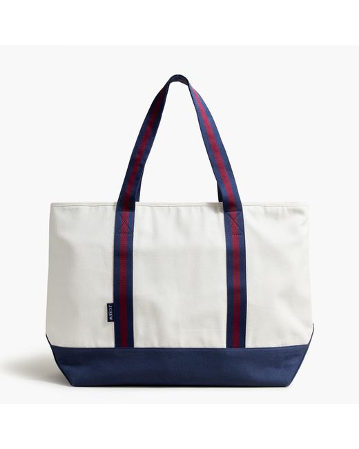 J.Crew Large Canvas Tote Bag in Blue Lyst